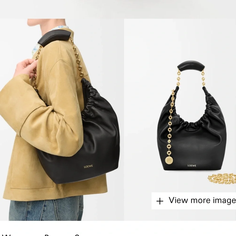 Loewe Small Squeeze bag in mellow nappa black lambskin - Picture 3 of 15